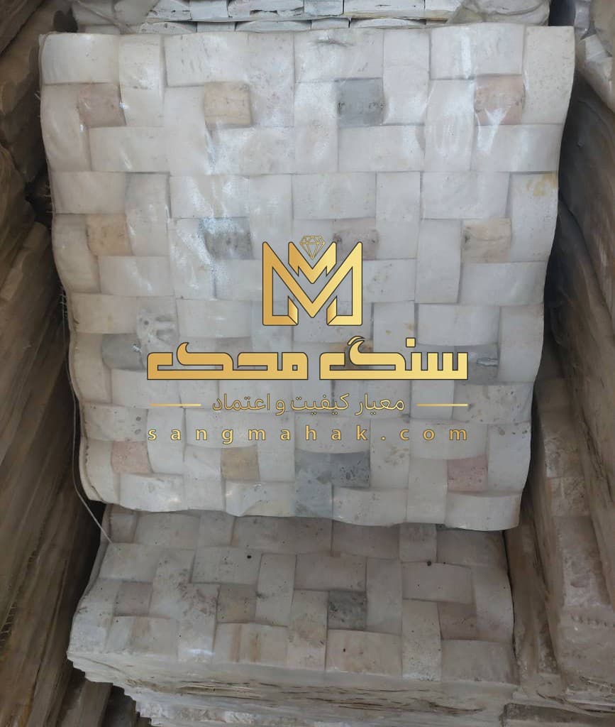 سنگ آنتیک تروارتن سفید مکعبی | مدل بالشتی (Pillowed) سنگ محک — تصویر ۲