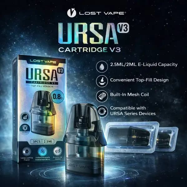 کارتریج اورسا V3 لاست ویپ 0.8 اهم 2.5 میلی لیتر | URSA Cartridge V3 — تصویر ۲