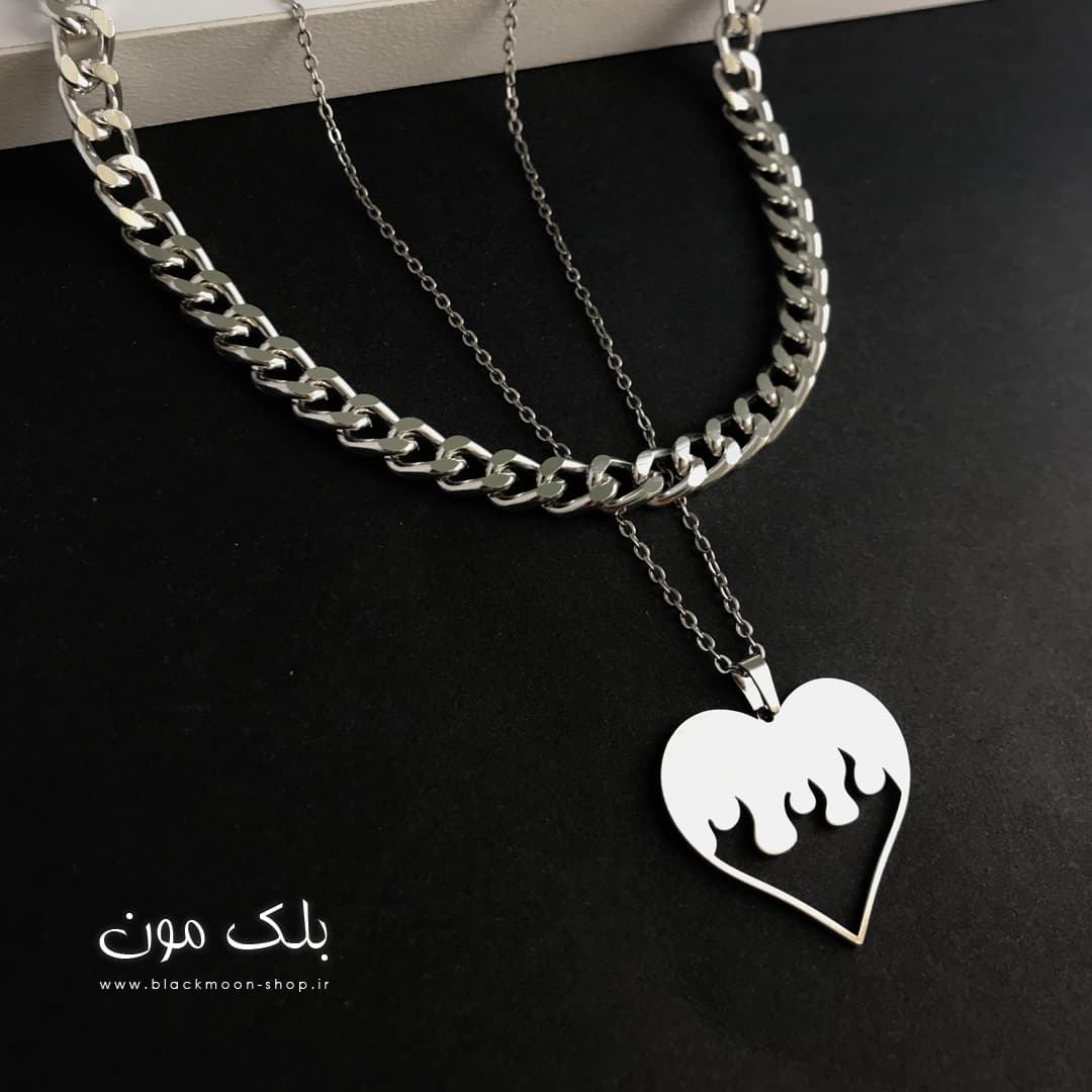 گردنبند دخترانه دولاین قلب