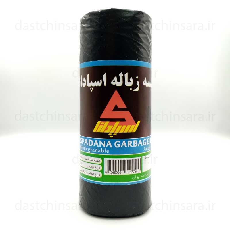 کیسه زباله رولی رنگ مشکی ابعاد 70 در 90 اسپادانا | 15 برگ ضخیم، حدود 500 گرم