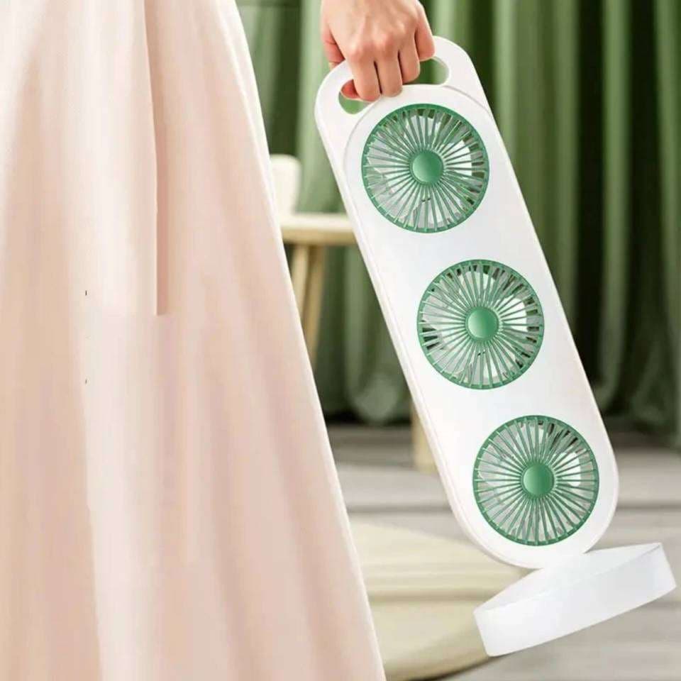 پنکه شارژی رومیزی سه فن مدل 3-in-1 — تصویر ۸