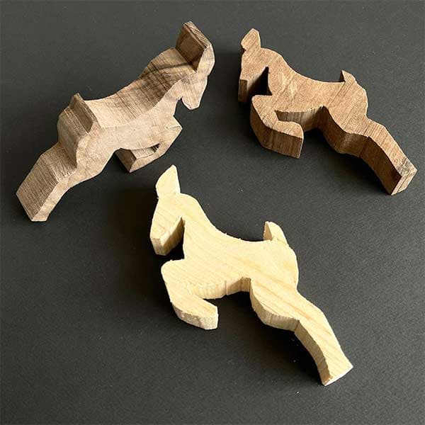 چوب پیکر تراشی دوربری شده مدل غزال طول 16 سانتی متر