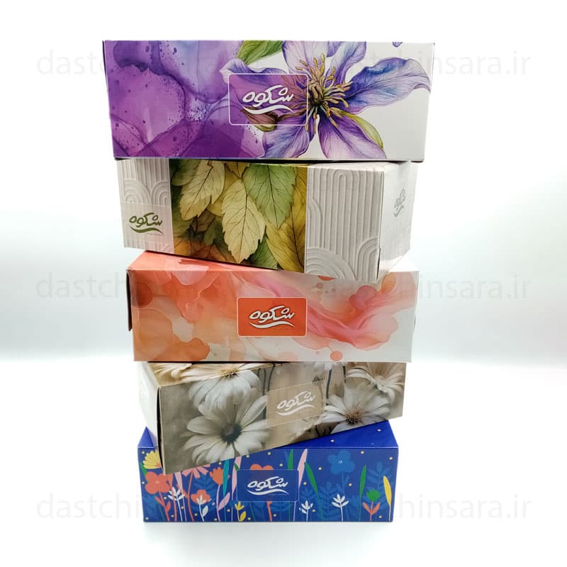دستمال کاغذی جعبه ایی 300 برگ (150 برگ دولایه) شکوه