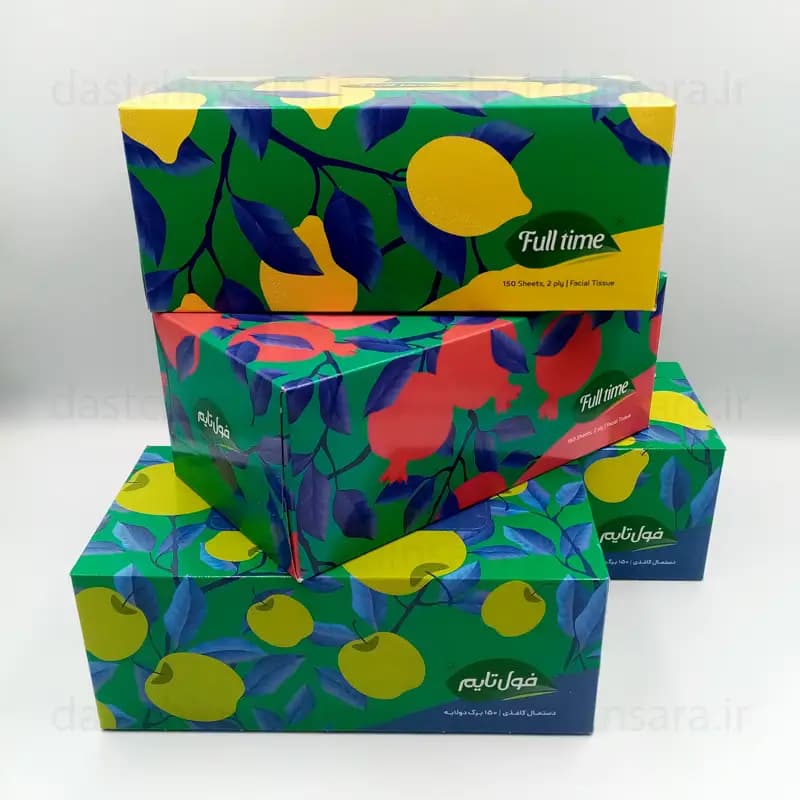 دستمال کاغذی جعبه ایی 300 برگ (150 برگ دولایه) فول تایم