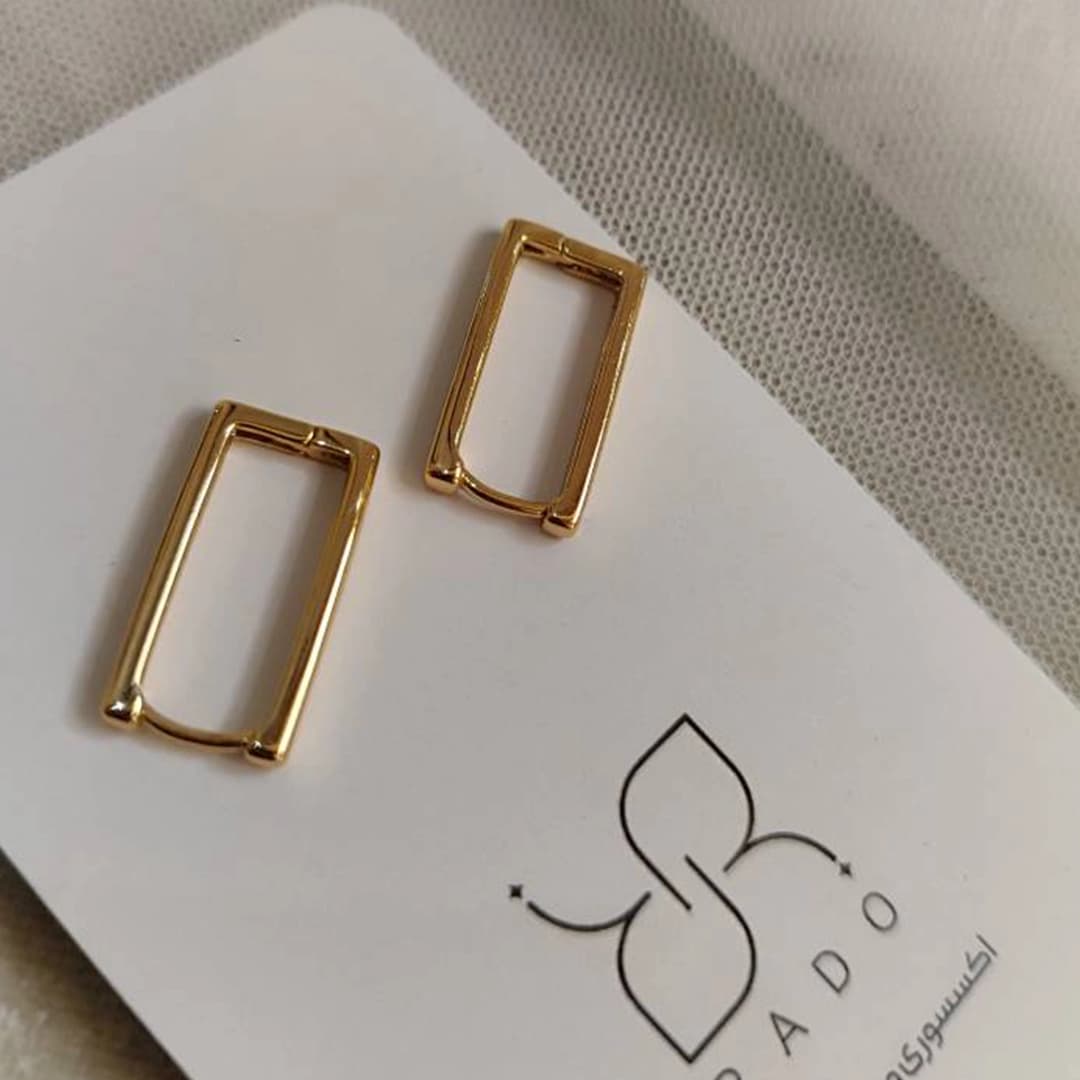 گوشواره زنانه ژوپینگ مستطیل — تصویر ۴