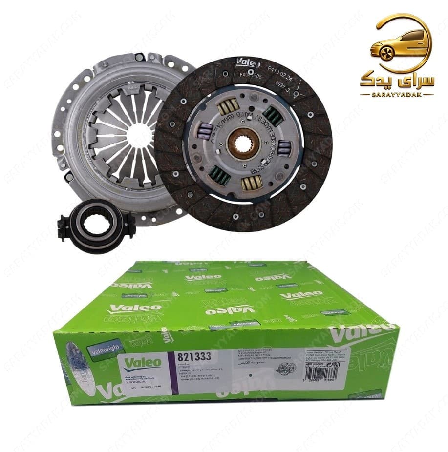 کیت کلاچ (دیسک و صفحه) ۶ فنر پری‌ دمپر زانتیا 1800 و پژو 405 والئو ( VALEO ) سبز اسپانیا اصل با لیبل هرینگتون