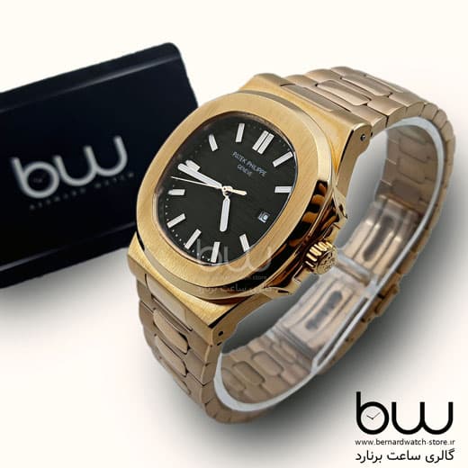 ساعت مچی مردانه پتک فیلیپ PATEK PHILIPPE نقره ای صفحه مشکی مدل M8058 — تصویر ۱۱