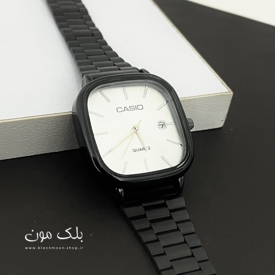 ساعت مچی کاسیو اولد مانی Casio 3298 مشکی صفحه سفید — تصویر ۳