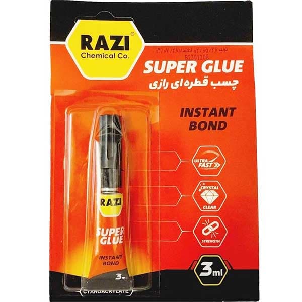 چسب قطره‌ای رازی مدل Super Glue حجم 3 میلی لیتر — تصویر ۲
