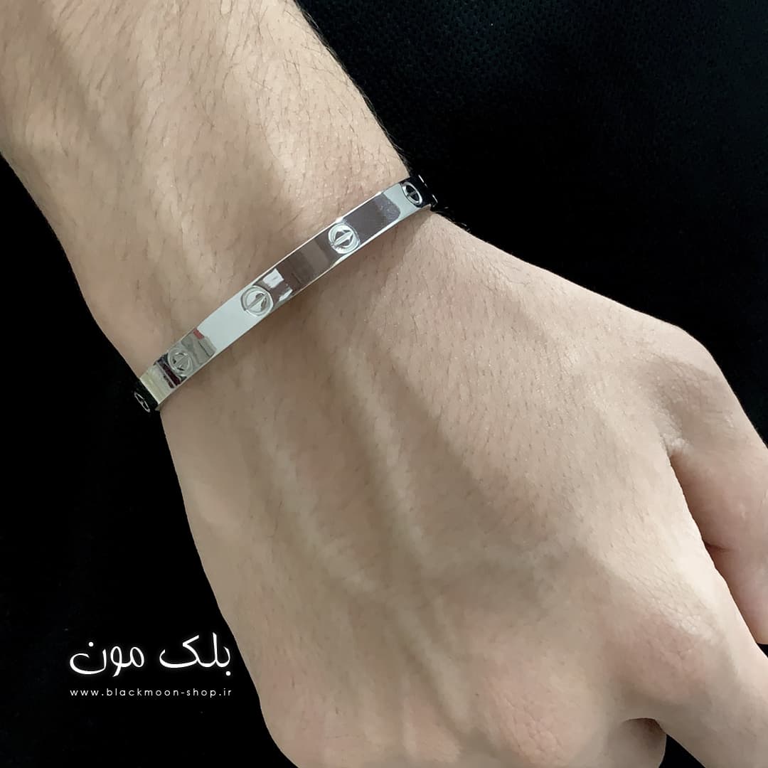 دستبند مردانه کارتیه نقره ای