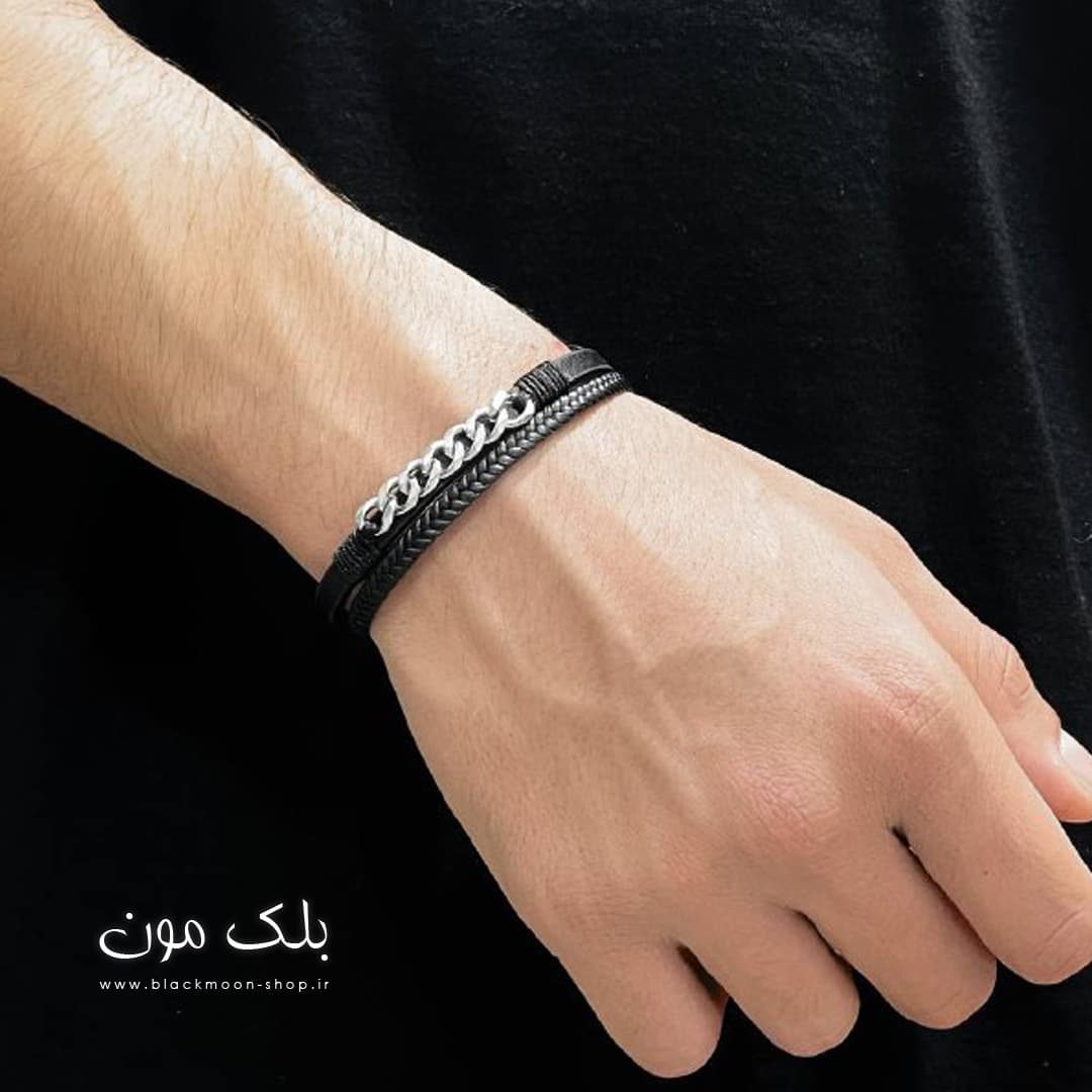 دستبند مردانه چرم دولاین کارتیر — تصویر ۳