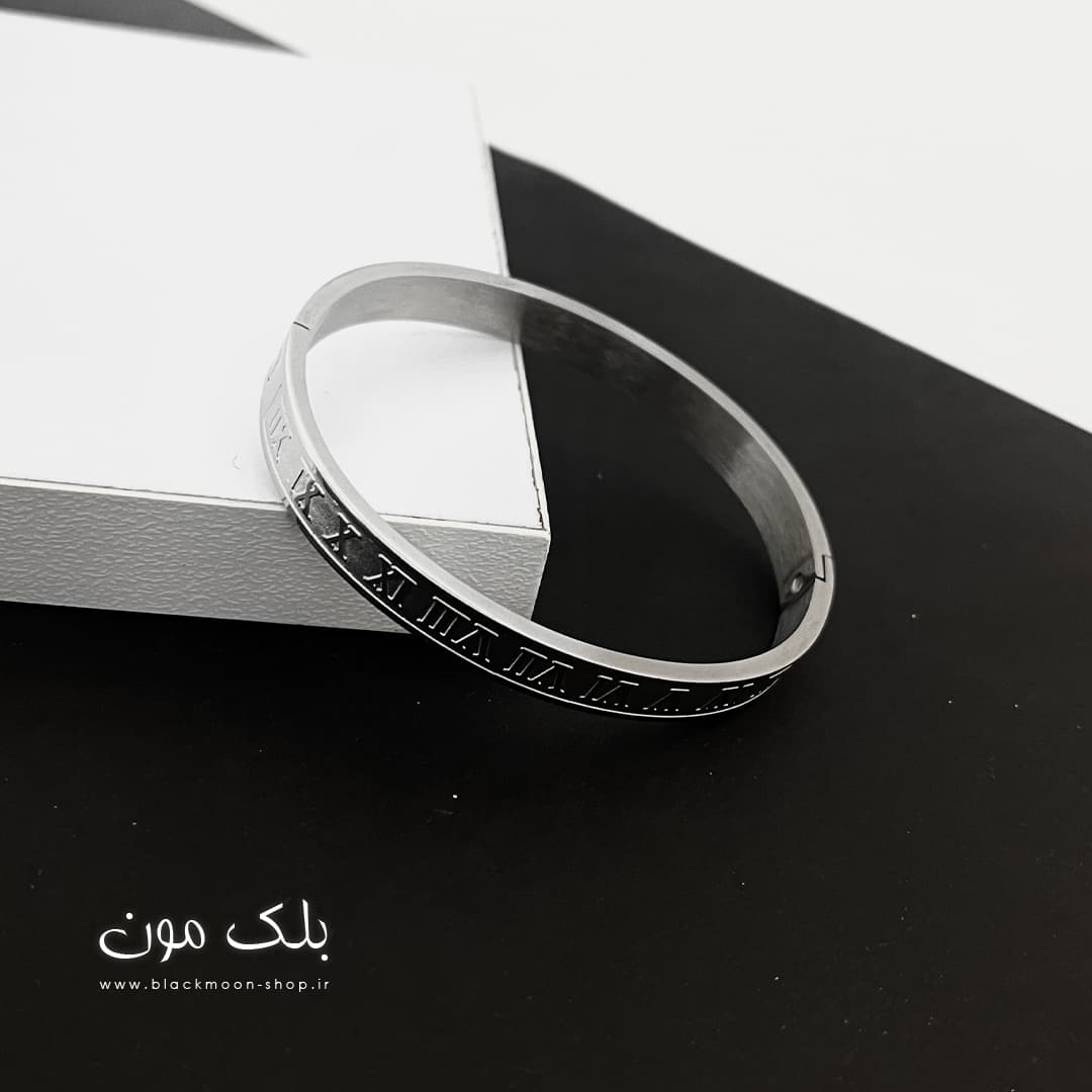 دستبند مردانه بنگل رومن نقره ای — تصویر ۲