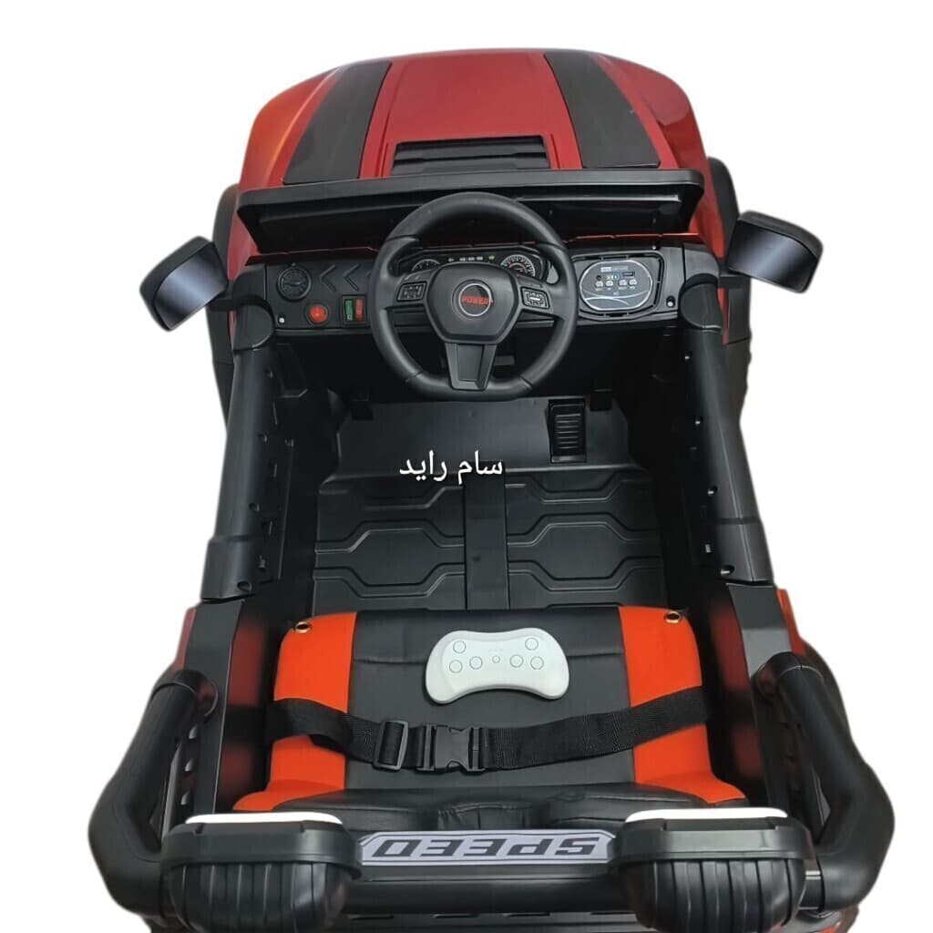 ماشین شارژی آفرود R34 فورد قرمز متالیک چهار موتور دونفره — تصویر ۵