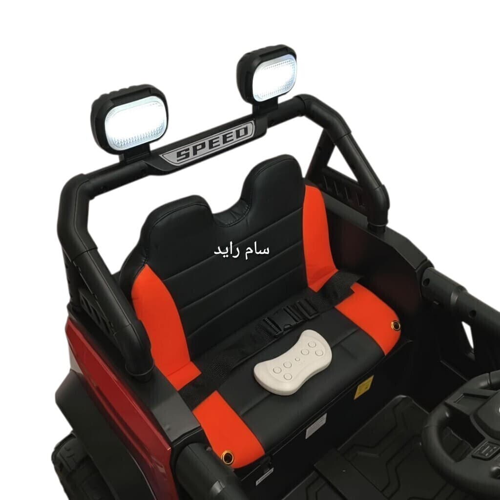 ماشین شارژی آفرود R34 فورد قرمز متالیک چهار موتور دونفره — تصویر ۳