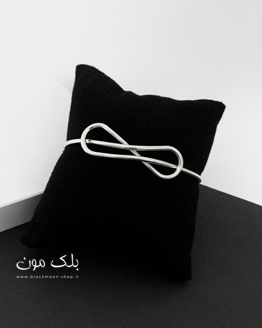 دستبند بنگل گره آبکاری نقره — تصویر ۳