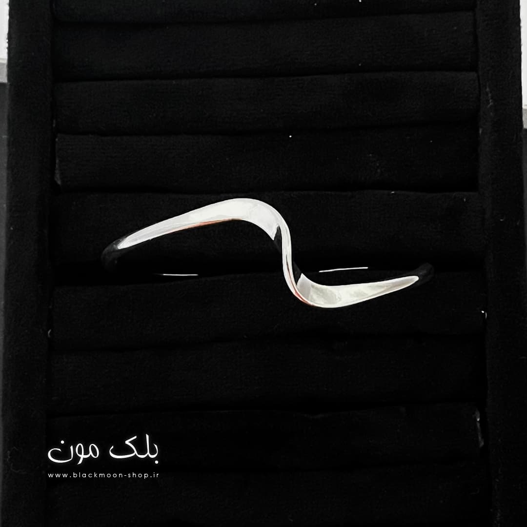 دستبند دخترانه بنگل آبکاری نقره موج — تصویر ۴