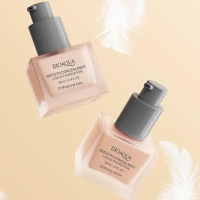 کرم پودر فول کاور بیوآکوا BIOAQUA SMOOTH CONCEALMENT LIQUID FOUNDATION
