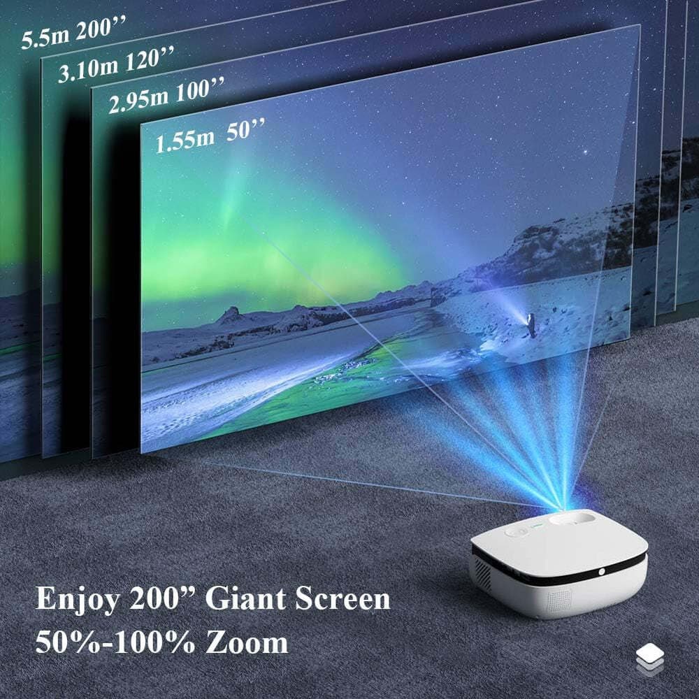 پروژکتور کوچک قابل حمل Wimius S25 LCD LED با وضوح HD و بلوتوث — تصویر ۳