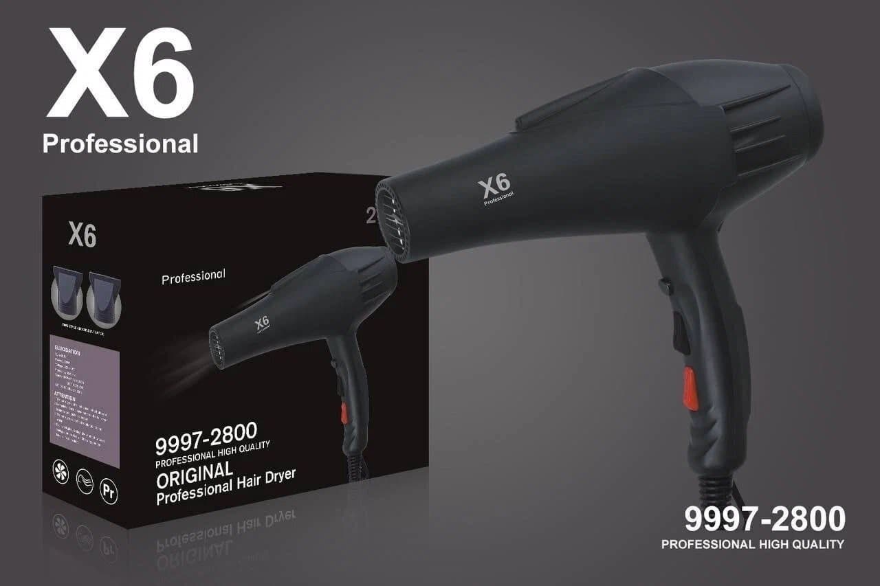سشوار حرفه‌ای X6 Professional با توان ۲۵۰۰ وات و فناوری یونیزاسیون — تصویر ۳