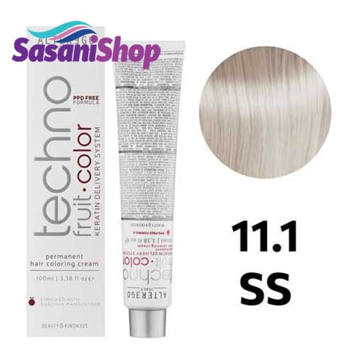 رنگ مو آلترگو (تکنو کالر) بلوند سوپرپلاتینه دودی (11.1 SS) Superlightener Blonde Ash Alterego (Techno Color)