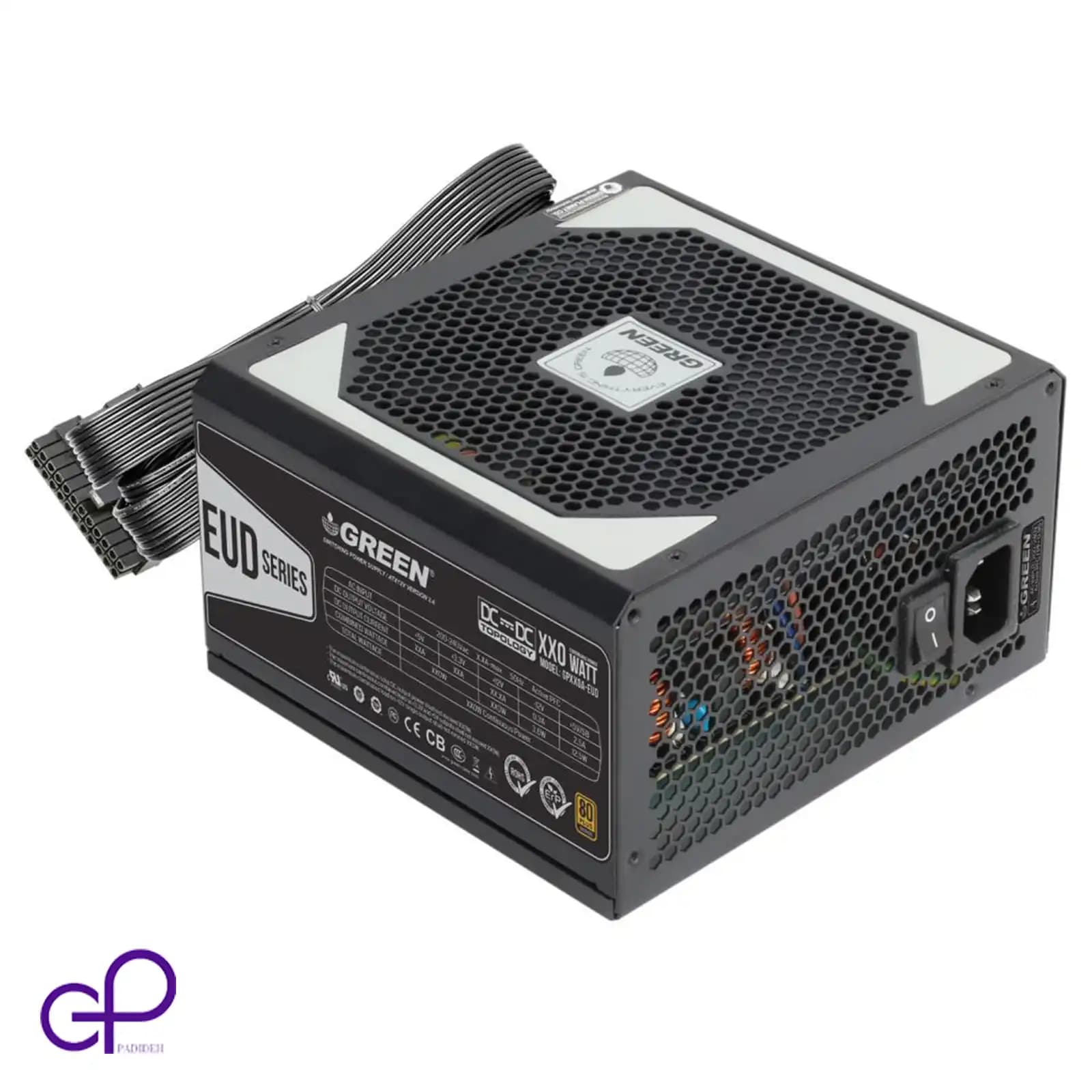 پاور کیس گرین GP530A EUD با توان 530 وات