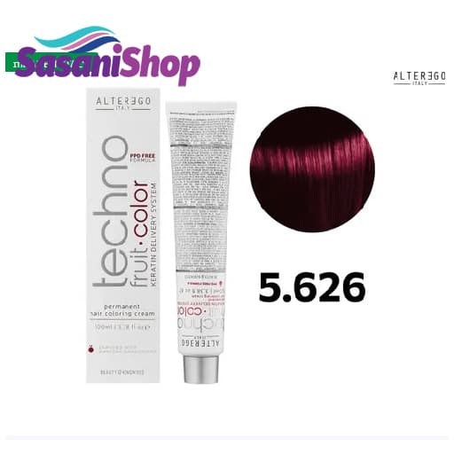 رنگ مو آلترگو (تکنو کالر) قهوه ای قرمز بنفش اکسترا روشن (5.626) Light Chestnut Red Iris Red Alterego (Techno Color)