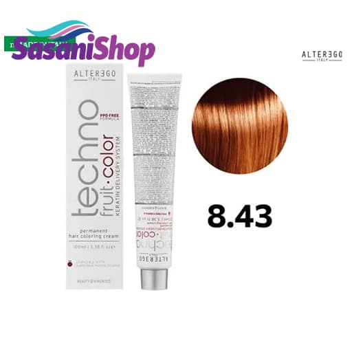 رنگ مو آلترگو (تکنو کالر) بلوند طلایی مسی روشن (8.43) Light Blonde Golden Copper Alterego (Techno Color)