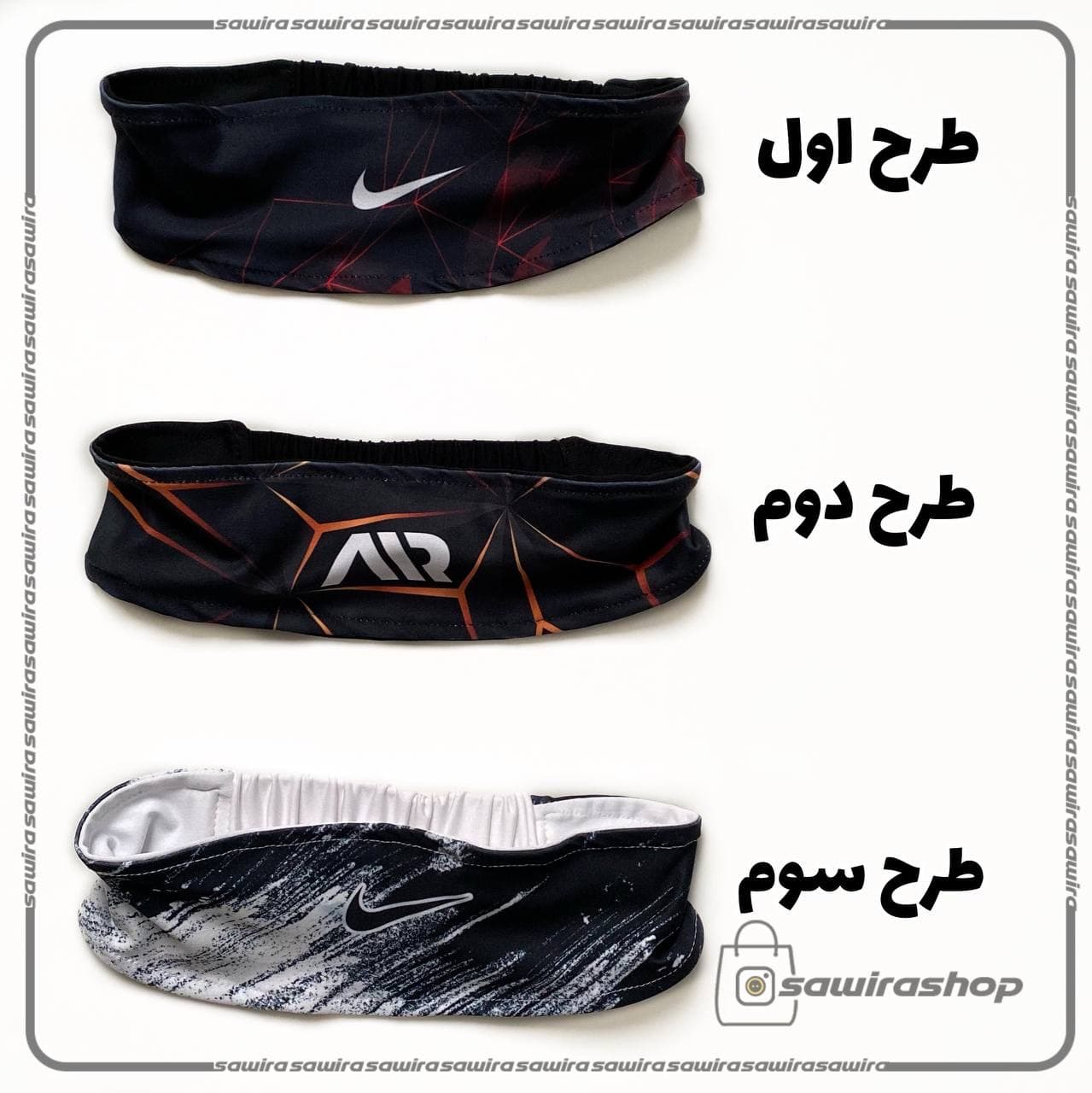 هدبند طرح دار زنانه نایک (Nike) - (کد: 1687) — تصویر ۲