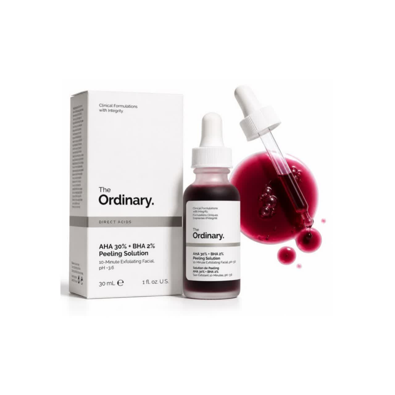 سرم پیلینگ اوردینری AHA 30% + BHA 2% – لایه بردار قوی | The Ordinary AHA 30% + BHA 2% Peeling Solution — تصویر ۲