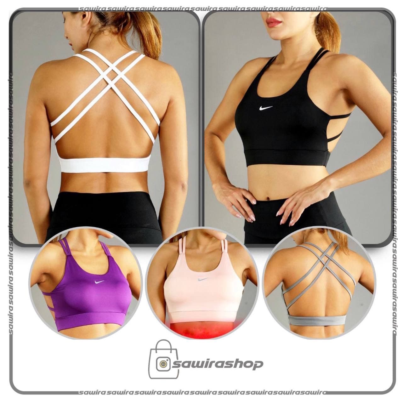 نیم تنه دوبندی پشت ضربدری زنانه نایک (Nike) - (کد: 1686) — تصویر ۴