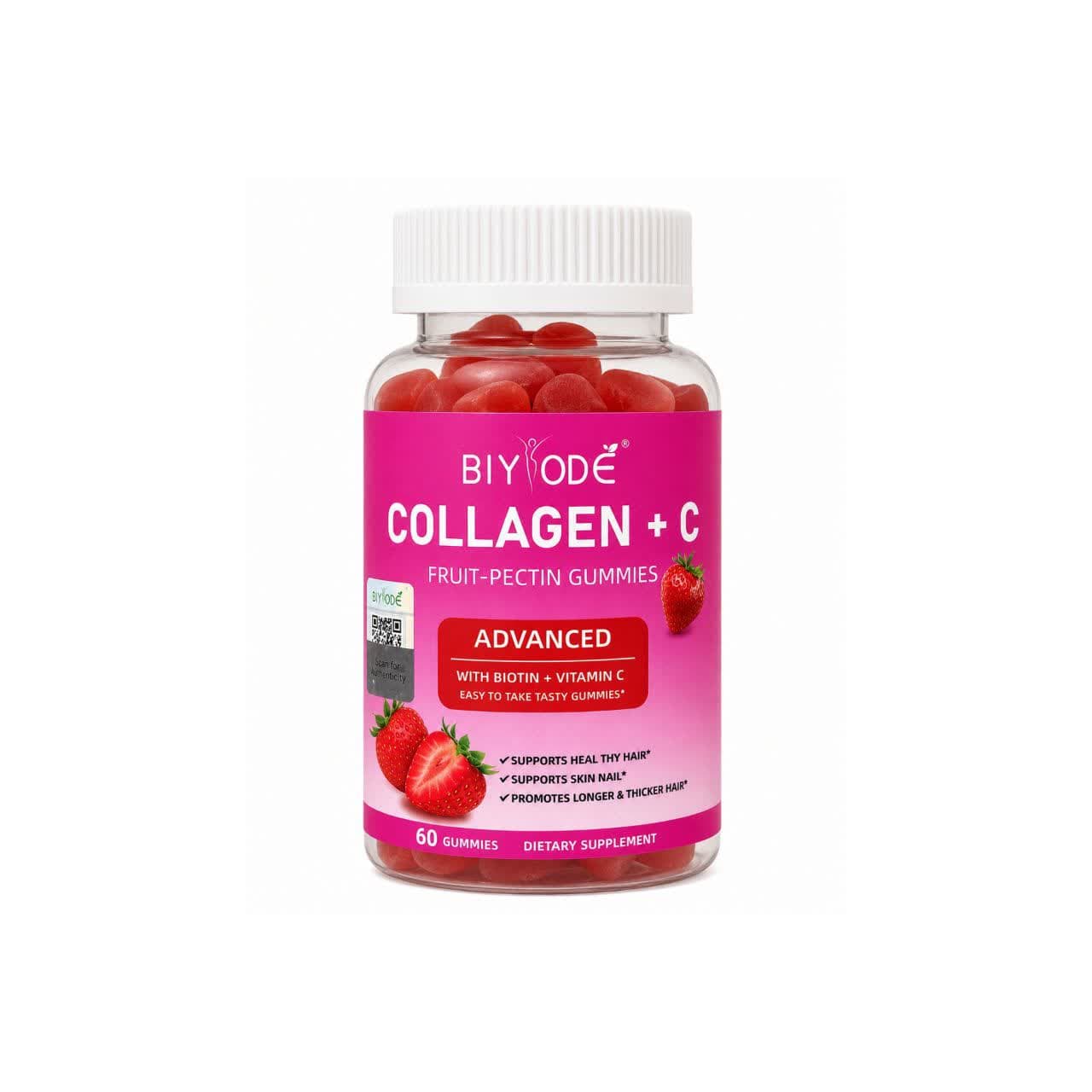 پاستیل کلاژن + ویتامین C بیوده (BIYODÉ Collagen + Vitamin C Gummies) | 60 عددی