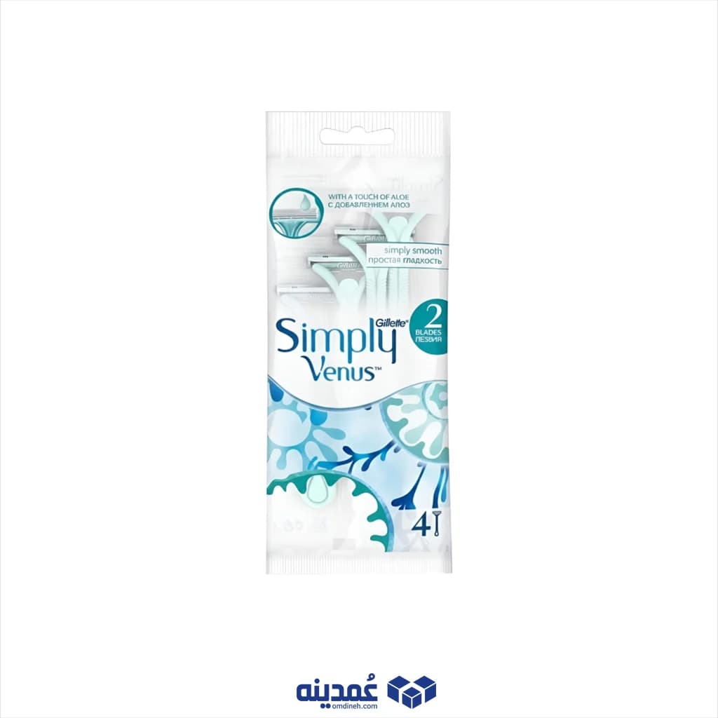خودتراش ژیلت مدل Simply Venus Blue بسته 4 عددی — تصویر ۲
