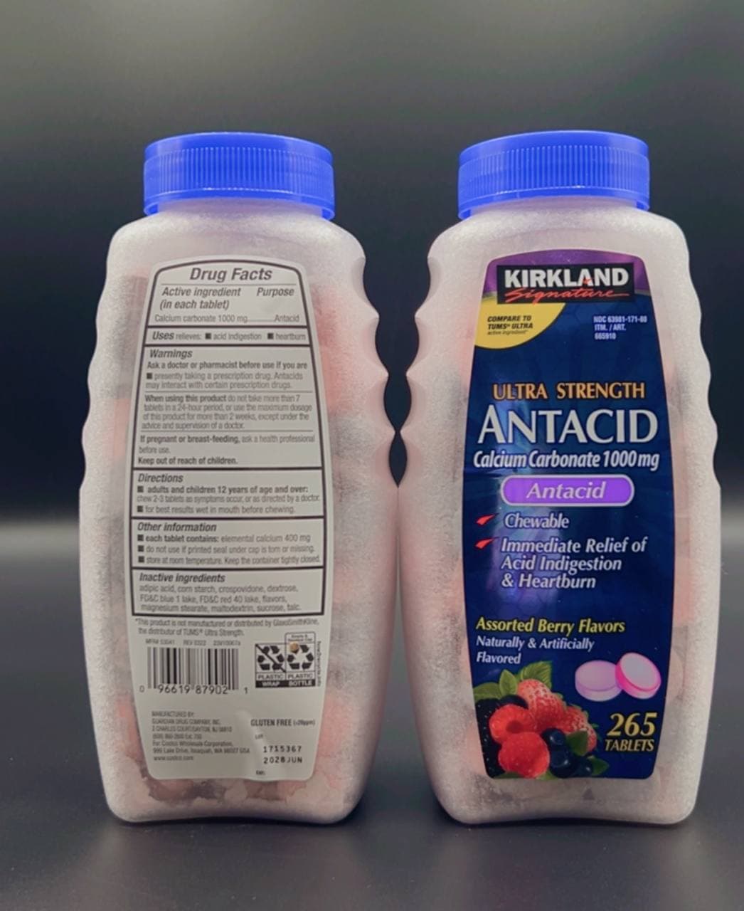 قرص آنتی‌اسید کلسیم کربنات کرکلند اولترا (تسکین سوزش و رفلاکس معده) Kirkland Signature Ultra Calcium Carbonate Antacid — تصویر ۲