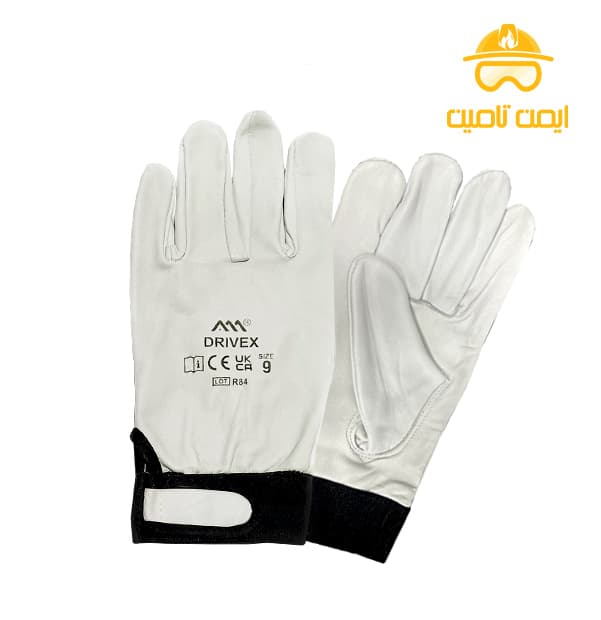 دستکش آرگون مچ چسبی چرم DRIVEX