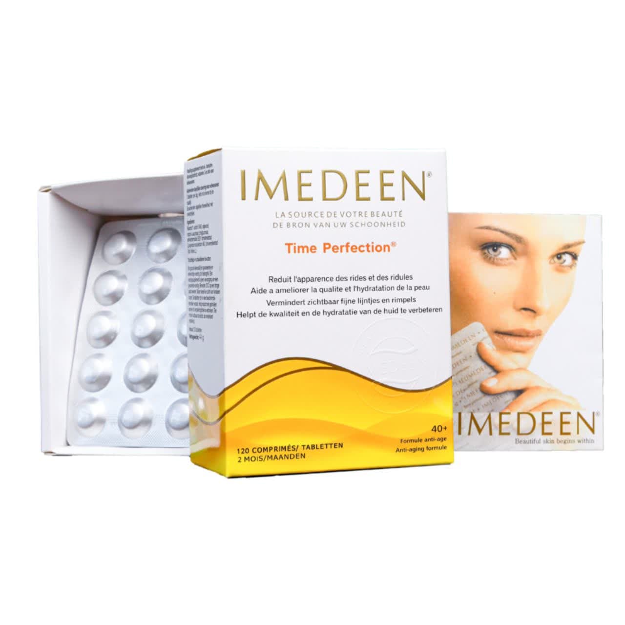 مکمل ایمدین تایم پرفکشن ۴۰ سال (Imedeen Time Perfection) محصول هالئون HALEON – بسته ۱۲۰ عددی قفل دار برجسته
