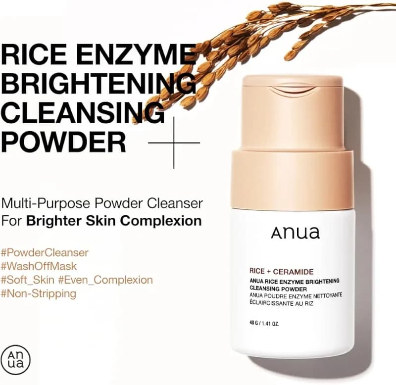 پودر پاک‌کننده و روشن‌کننده آنزیم برنج آنوا Anua Rice Enzyme Brightening Cleansing Powder — تصویر ۱۰