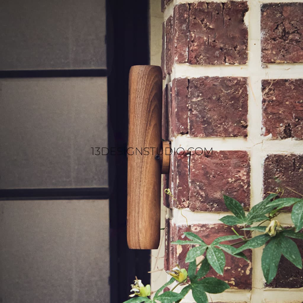 چراغ دیواری استوانه‌ای دوطرفه چوبی مدل آر اف | کد 1333 — تصویر ۵