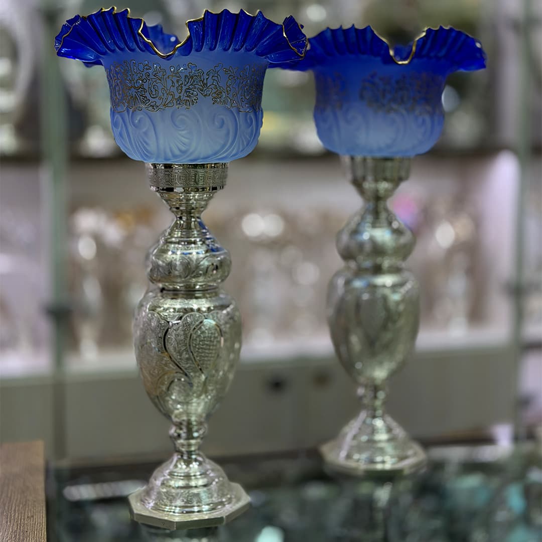 چراغ حباب کریستال آبی کد 8401639