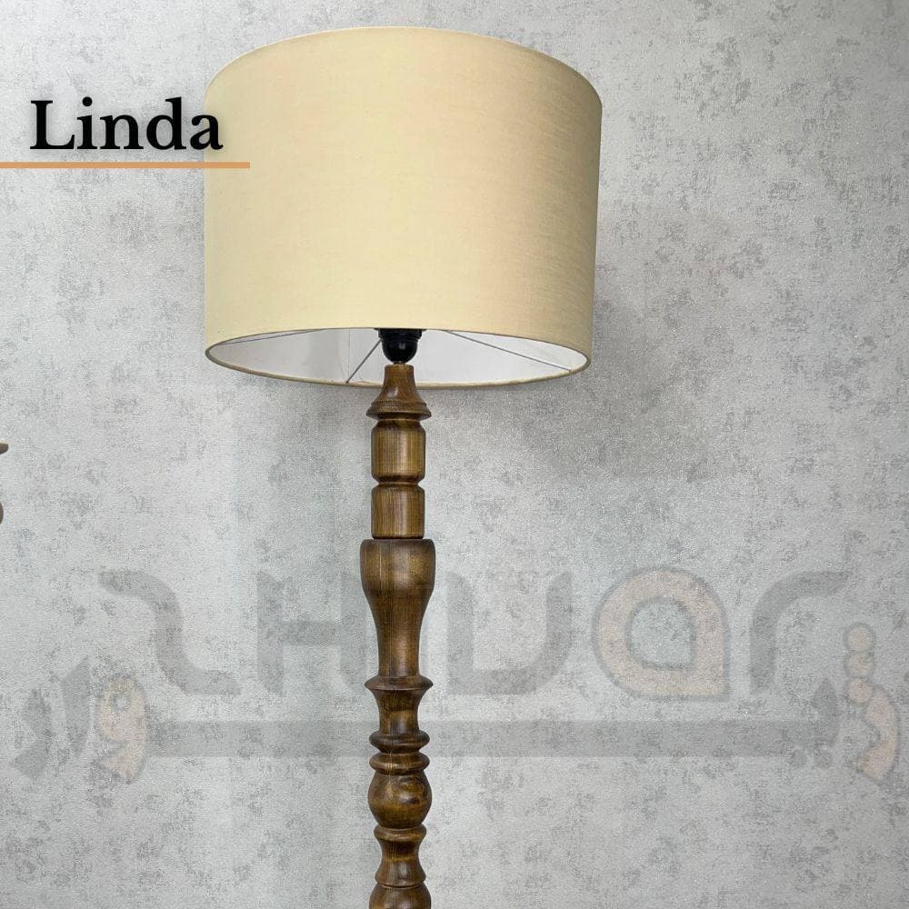 آباژور ایستاده (کنارسالنی) چوبی نئوکلاسیک تک شعله لیندا ژیوار — تصویر ۲