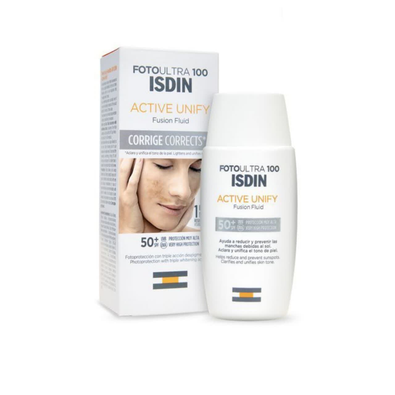 ضدآفتاب اکتیوی یونیفای ایزدین بی‌رنگ ISDIN FotoUltra Active Unify Colorless