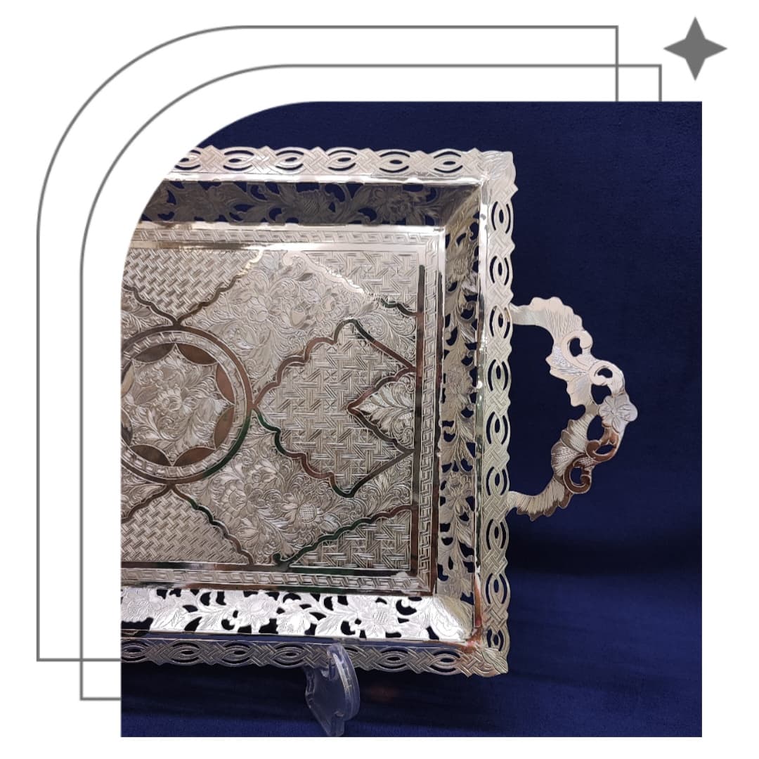 سینی مستطیل نقره کد 2004 عیار 840 — تصویر ۲