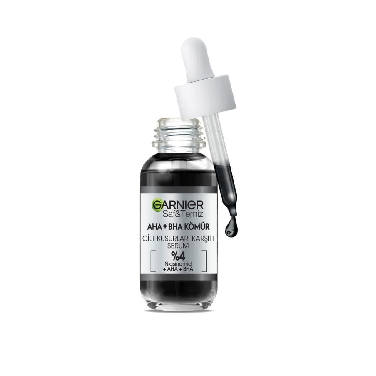 سرم زغالی ضد جوش و لک گارنیر | Garnier Charcoal Serum AHA BHA 30ml