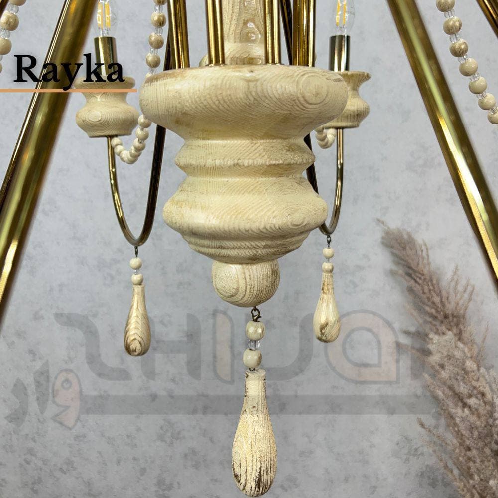 لوستر چوبی نئوکلاسیک 8 شعله رایکا ژیوار — تصویر ۶