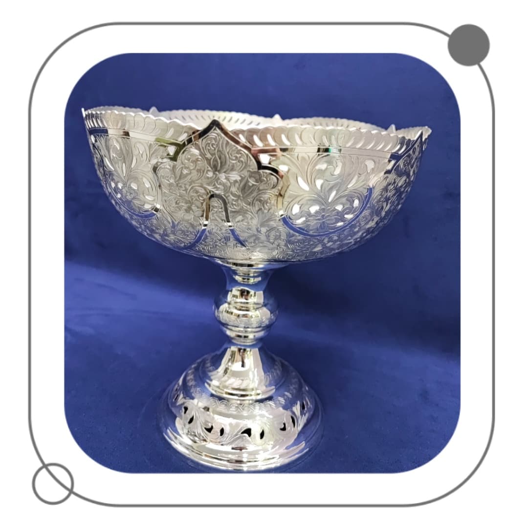 میوه خوری پایه دار نقره کد B1005