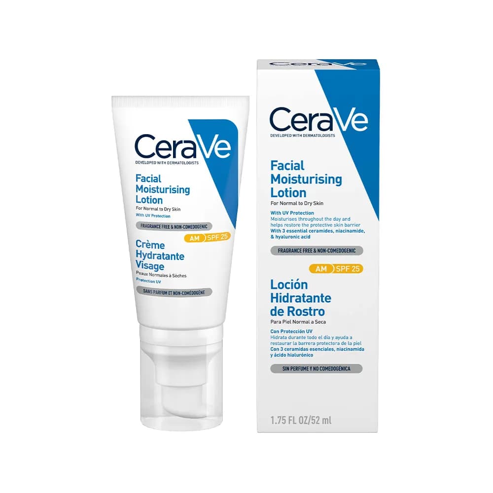 ضد آفتاب و مرطوب کننده و آبرسان روزانه سراوی Cerave حاوی SPF50+ و SPF25+ حجم 52 میل | پوست خشک و نرمال — تصویر ۲