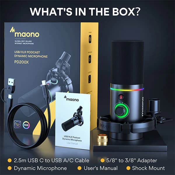 میکروفن USB استودیویی Maono مدل PD200X — تصویر ۶