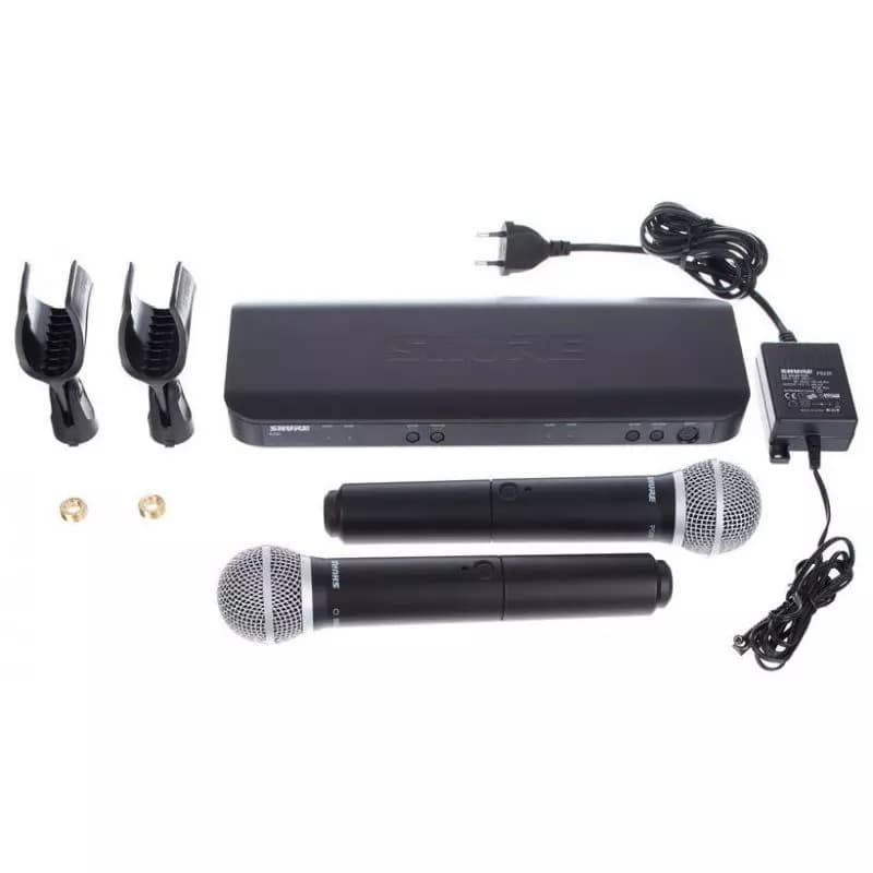 میکروفن بیسیم وکال دو دسته SHURE مدل BLX 288/SM58 — تصویر ۲