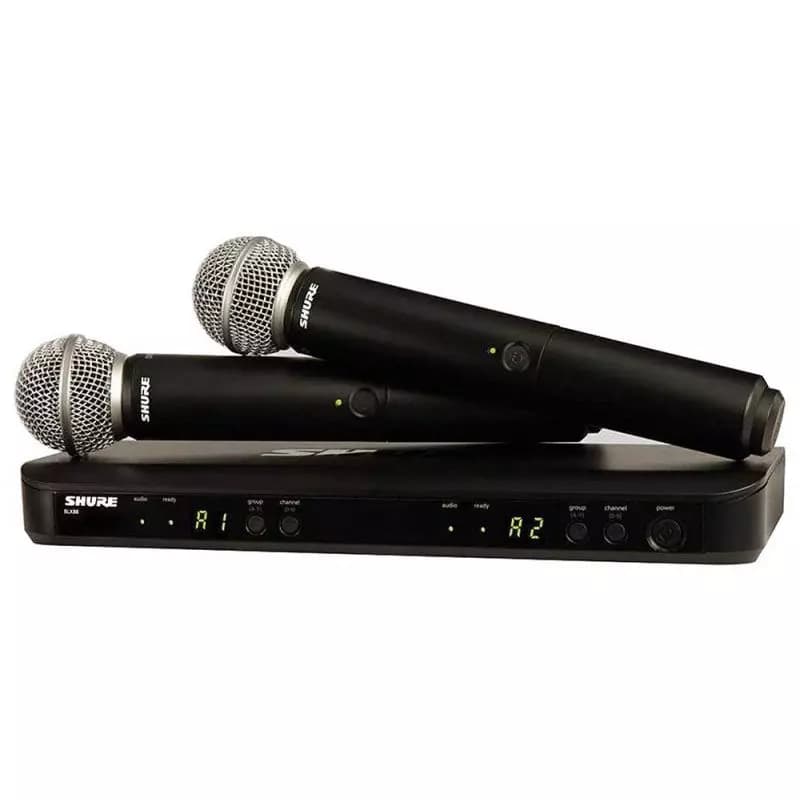 میکروفن بیسیم وکال دو دسته SHURE مدل BLX 288/SM58
