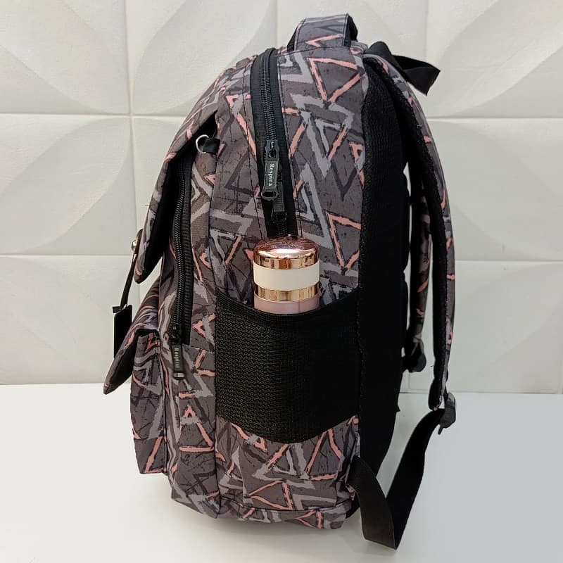 کیف مدرسه دخترانه مثلث طوسی Gray triangle — تصویر ۵
