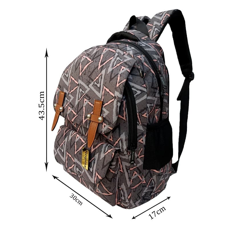 کیف مدرسه دخترانه مثلث طوسی Gray triangle — تصویر ۶